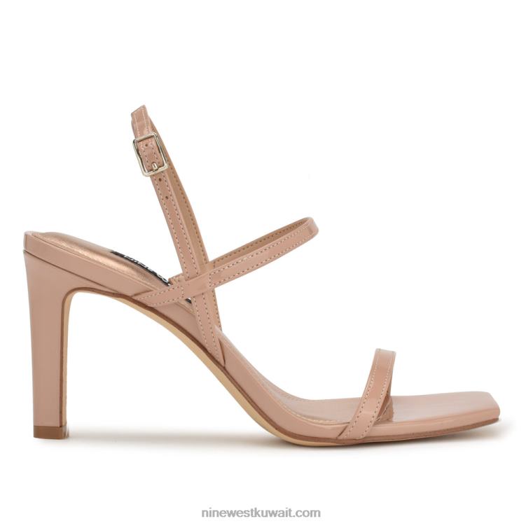 Nine West الصنادل ذات الكعب العالي براءة اختراع عارية بالكاد VVL08166