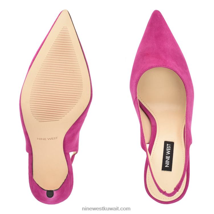 Nine West مضخات ريش مدببة من الأمام جلد الغزال الوردي VVL08924