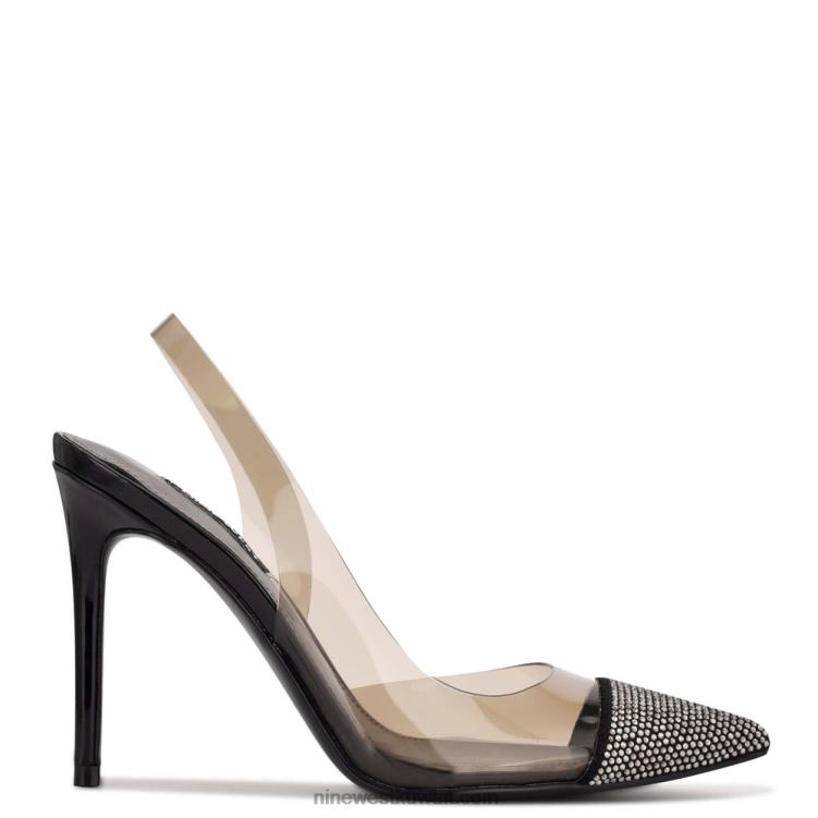 Nine West مضخات francin slingback دخان اسود VVL081109