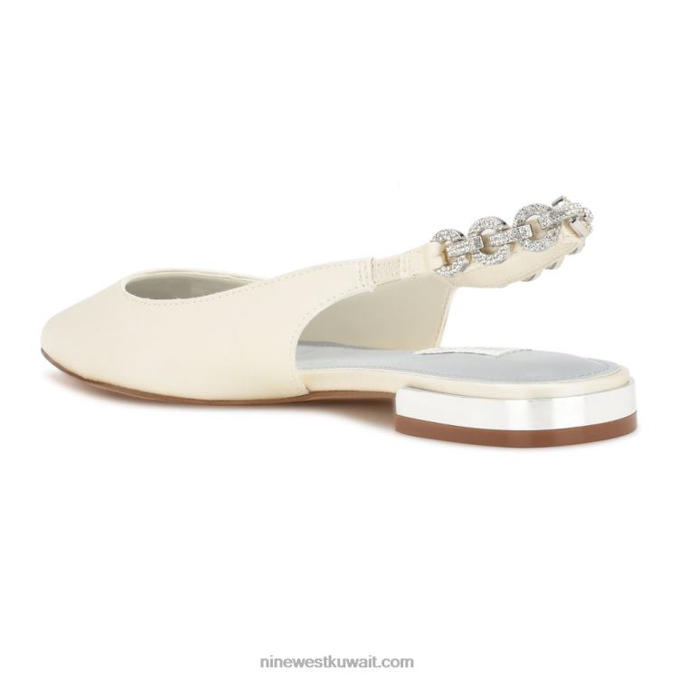 Nine West الشقق loriah slingback كريستال ساتان عاجي VVL081783