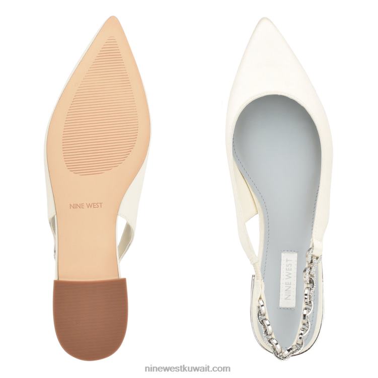 Nine West الشقق loriah slingback كريستال ساتان عاجي VVL081783