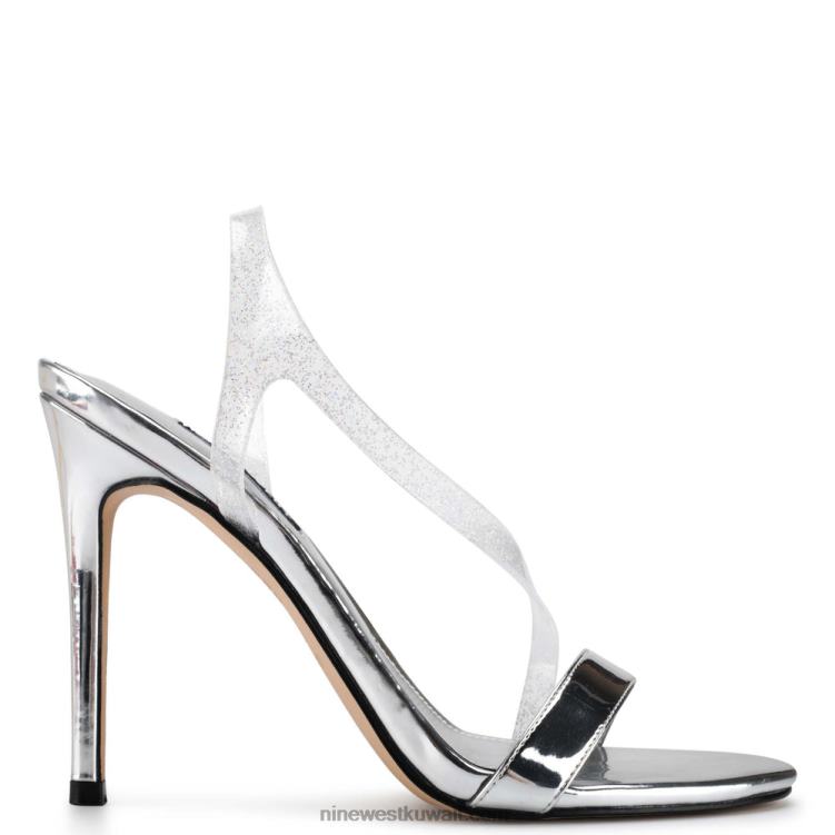 Nine West الصنادل ذات الكعب العالي magee بريق الفضة VVL08433