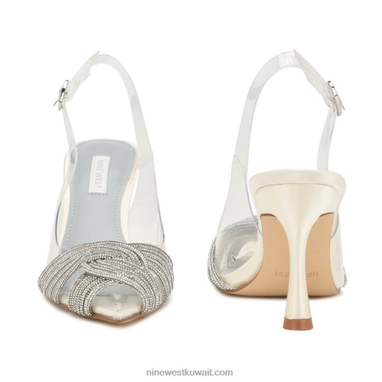 Nine West مضخات nalan slingback العاج / الكريستال الصافي VVL081790