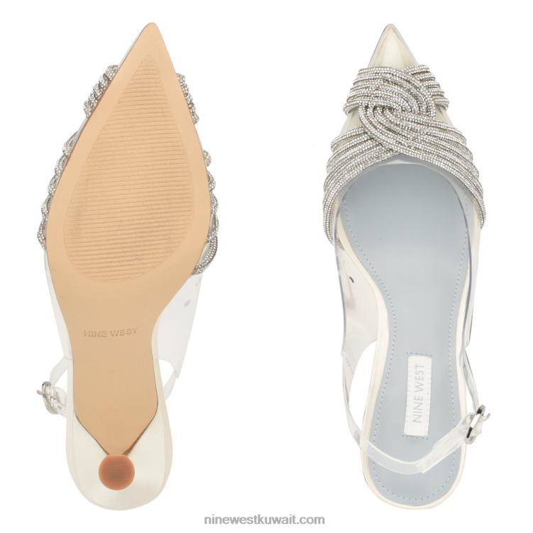 Nine West مضخات nalan slingback العاج / الكريستال الصافي VVL081790