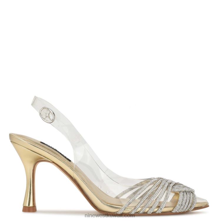 Nine West مضخات nalan slingback الذهب / الكريستال الشفاف VVL081791