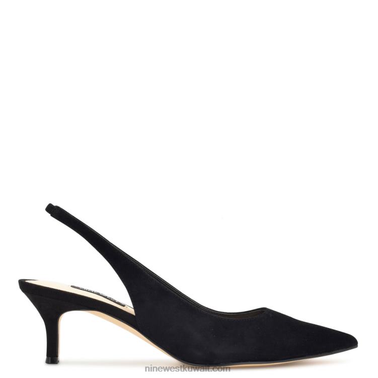 Nine West مضخات nataly slingback جلد الغزال الأسود VVL081153