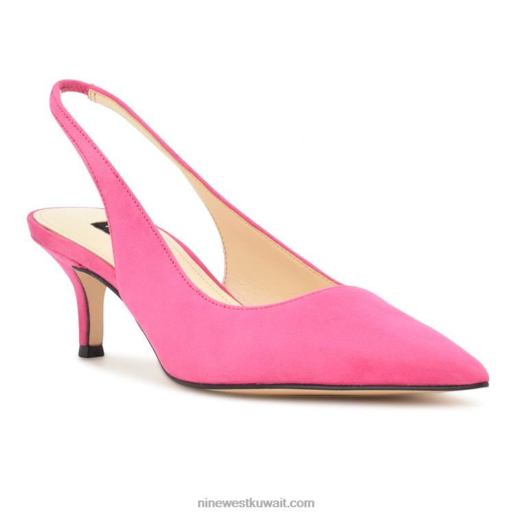 Nine West مضخات nataly slingback النيون الوردي الجلد المدبوغ VVL081154
