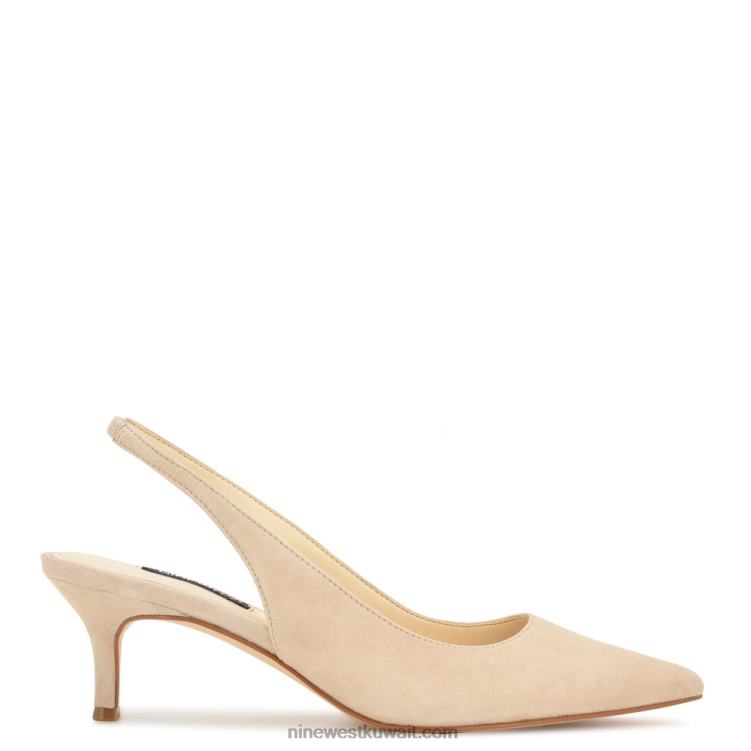 Nine West مضخات nataly slingback الجلد المدبوغ بالكاد عارية VVL081155