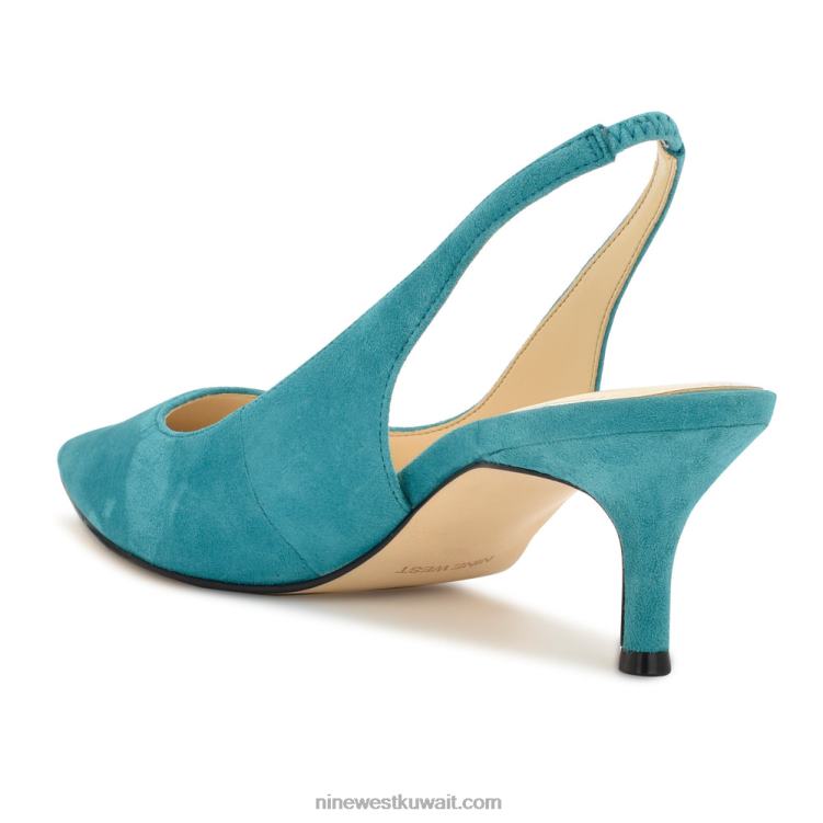 Nine West مضخات nataly slingback جلد الغزال الفيروز VVL08886