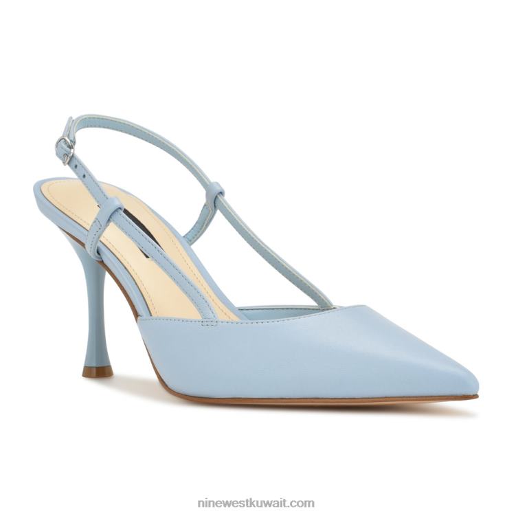 Nine West مضخات peni slingback جلد أزرق فاتح VVL081394