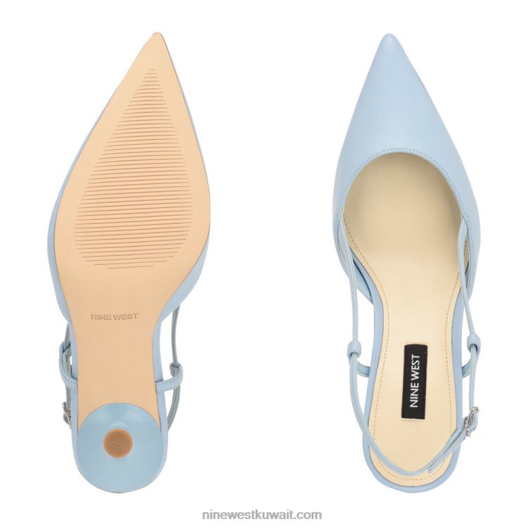 Nine West مضخات peni slingback جلد أزرق فاتح VVL081394
