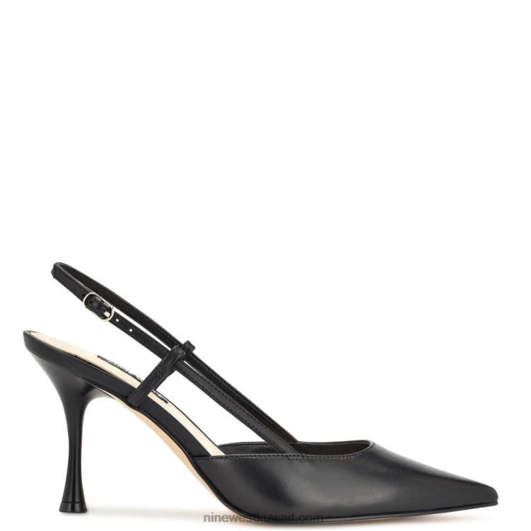 Nine West مضخات peni slingback جلد أسود VVL081395