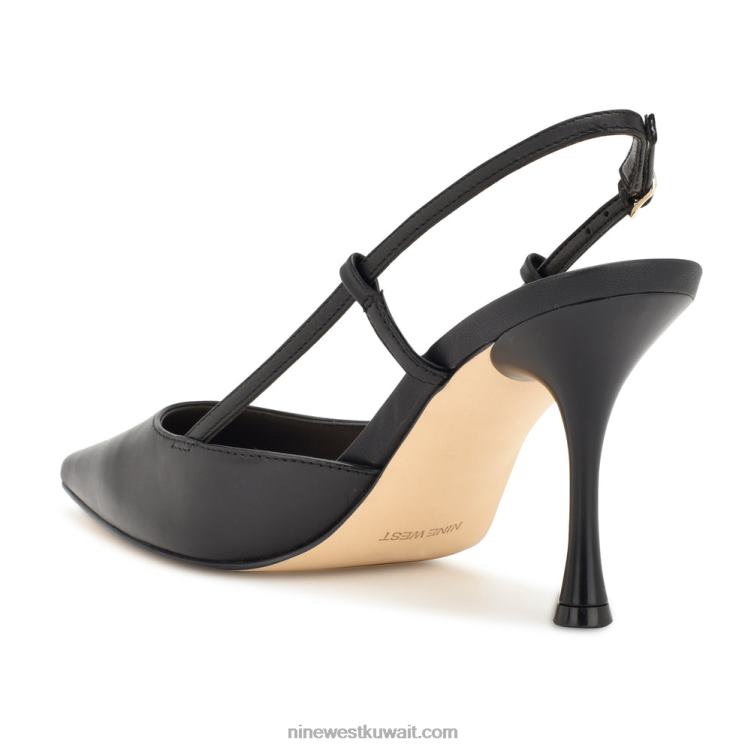 Nine West مضخات peni slingback جلد أسود VVL082105