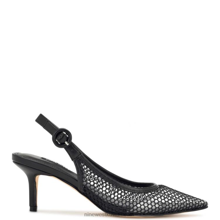 Nine West الكثير مضخات slingback شبكة أسود / واضح VVL081408
