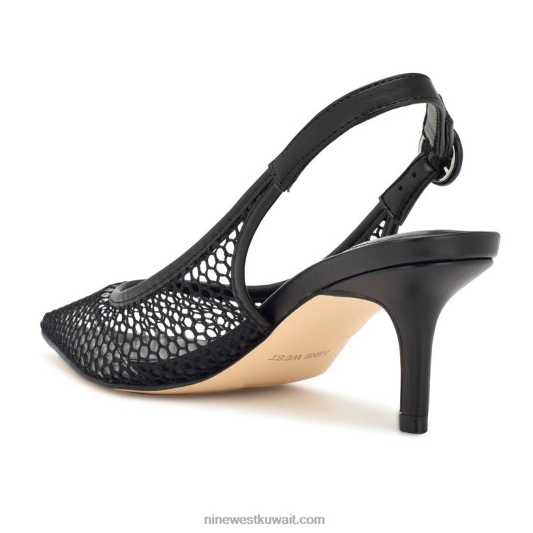 Nine West الكثير مضخات slingback شبكة أسود / واضح VVL081408