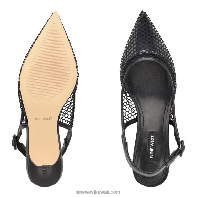 Nine West الكثير مضخات slingback شبكة أسود / واضح VVL081408