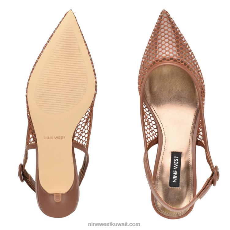 Nine West الكثير مضخات slingback شبكة بني / واضح VVL081767